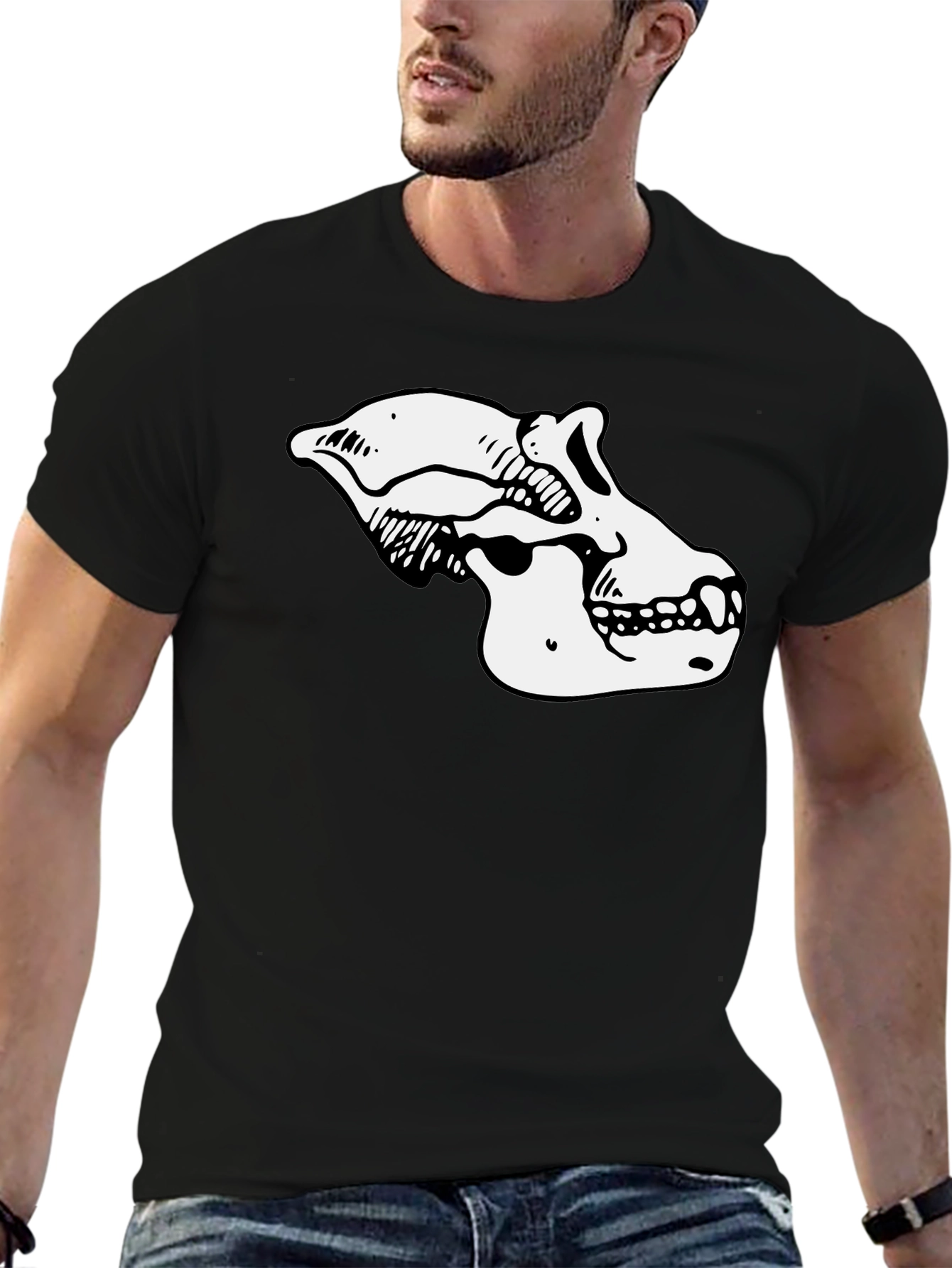 Unique Ape Skull Graphic Tee - Black