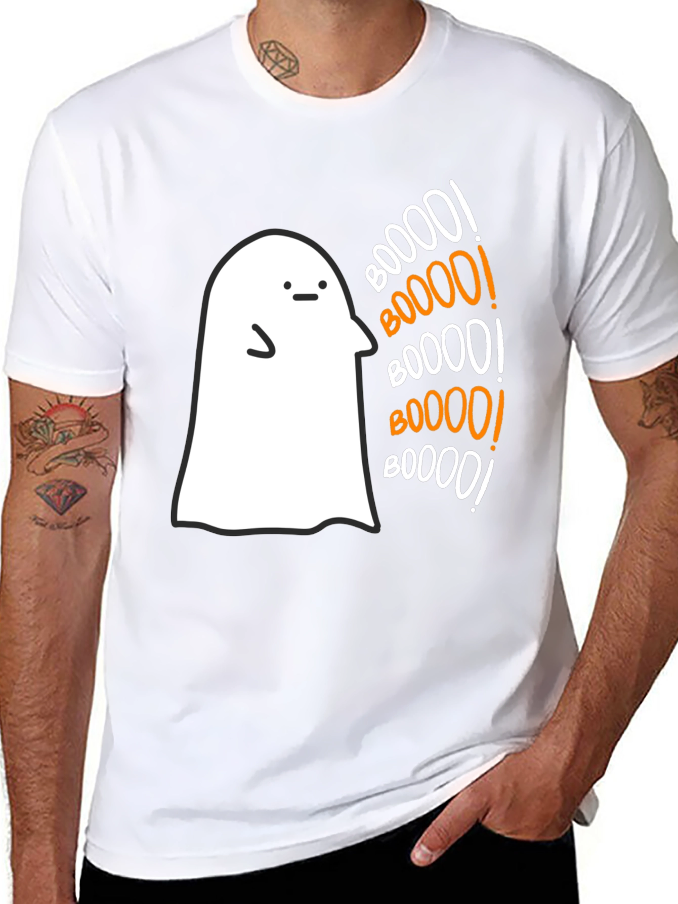 Boo! Ghost Graphic Tee - Spooky Season Comfort