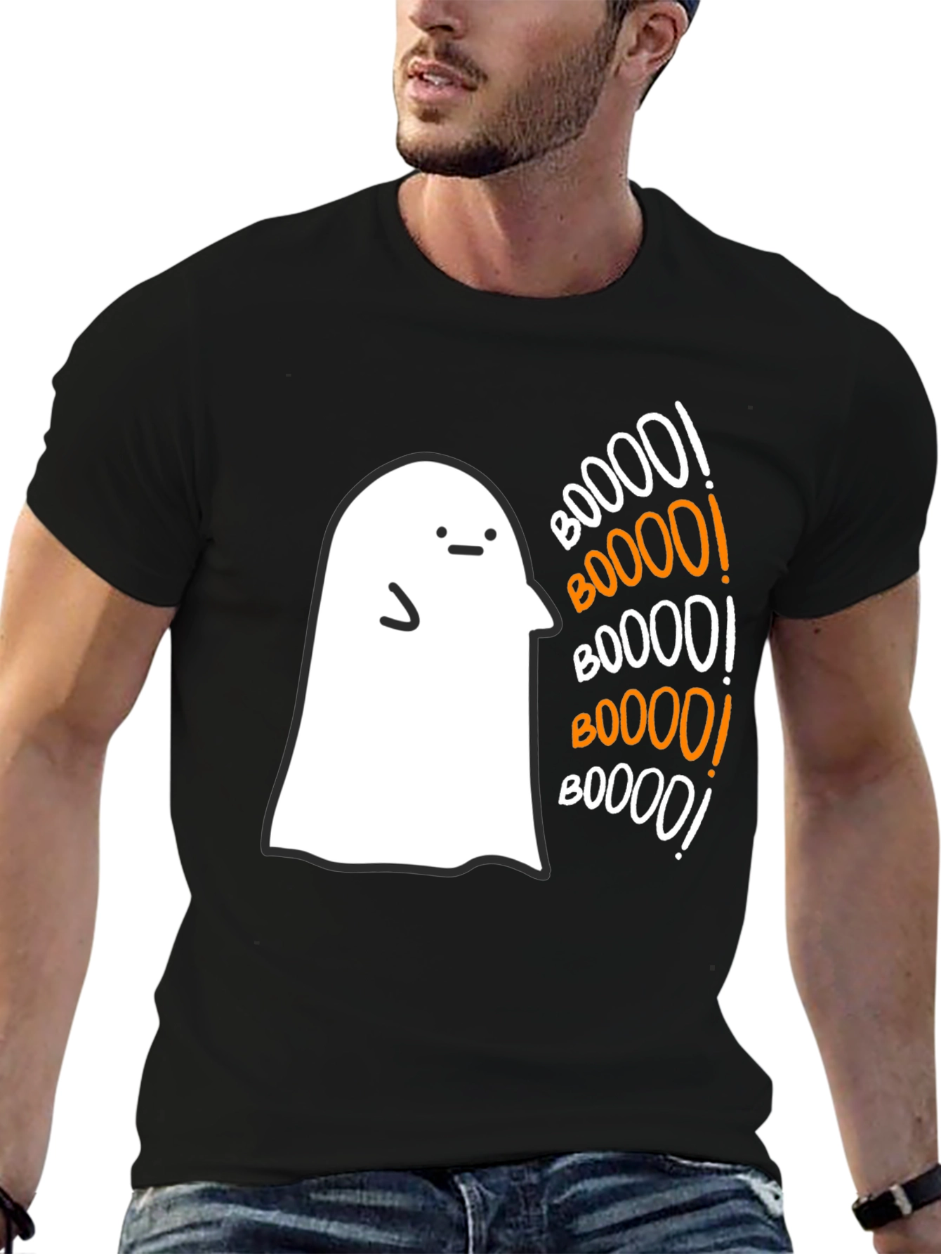 Boo! Ghost Graphic Tee - Spooky Season Comfort