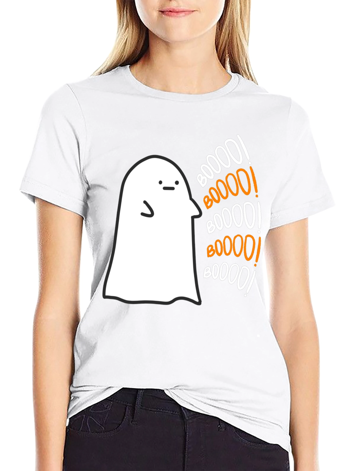 Boo! Ghost Graphic Tee - Spooky Season Comfort