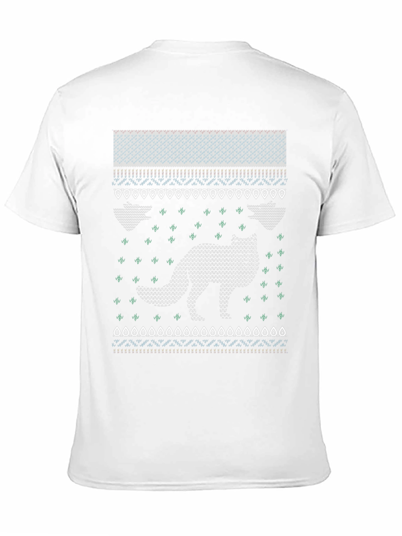Festive Fox Knit Style T-Shirt