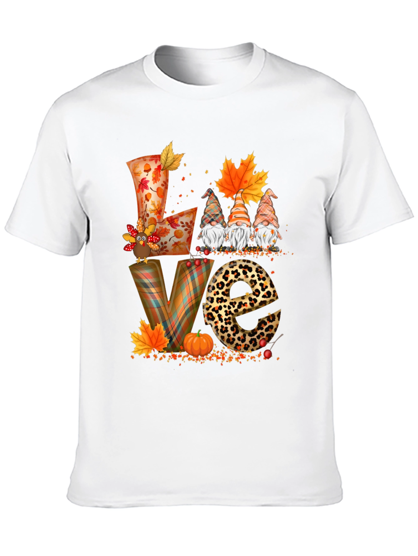 Fall LOVE T-Shirt with Gnomes and Autumn Designs
