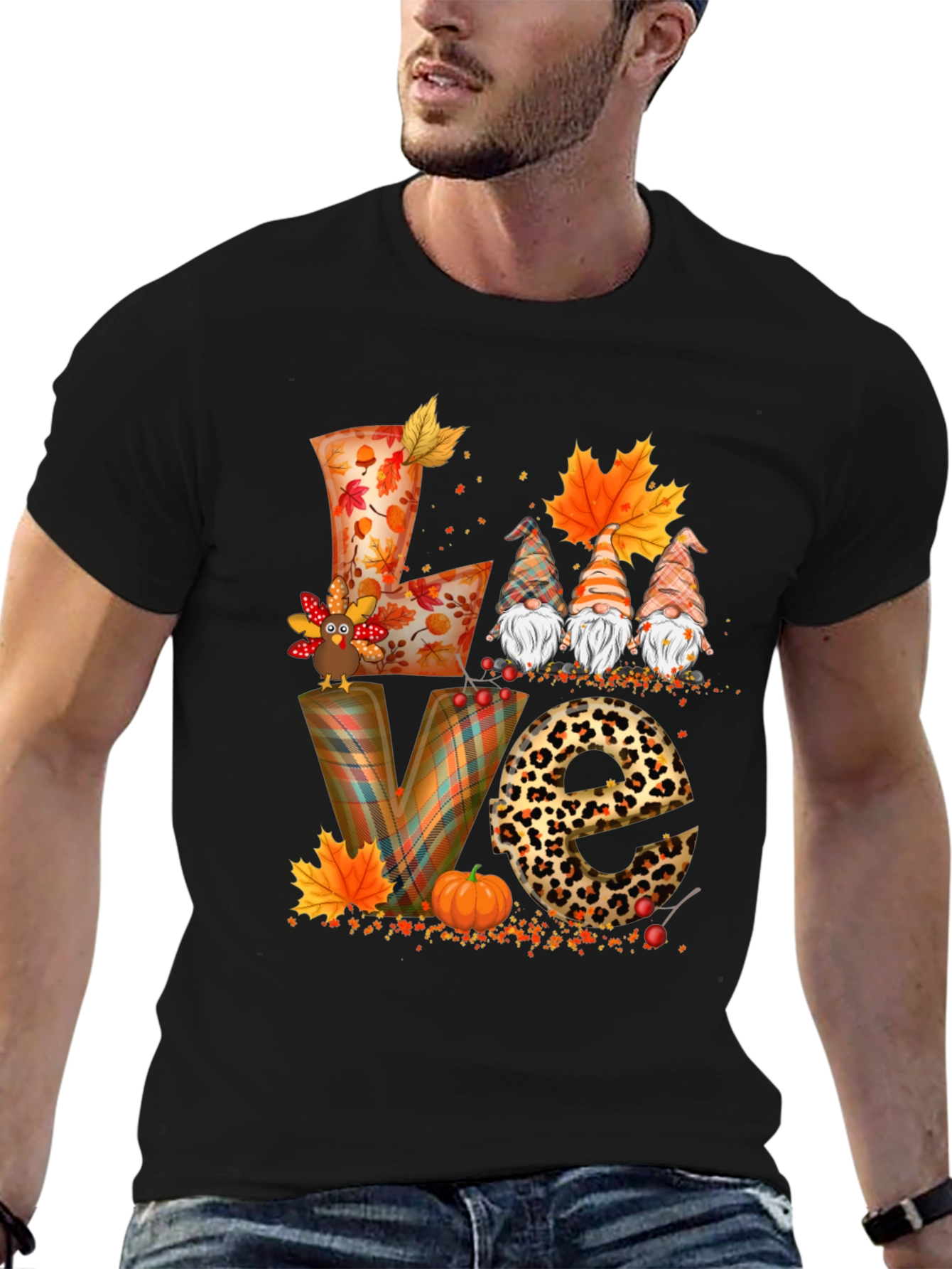 Fall LOVE T-Shirt with Gnomes and Autumn Designs