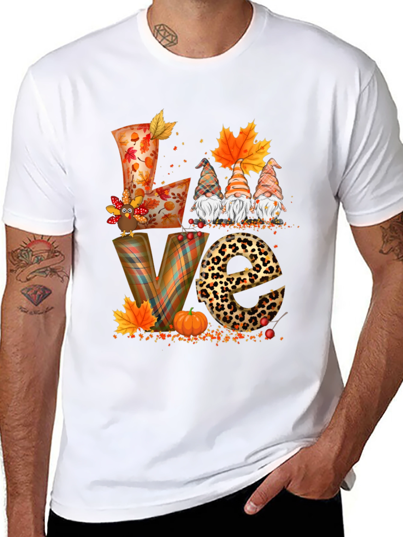 Fall LOVE T-Shirt with Gnomes and Autumn Designs