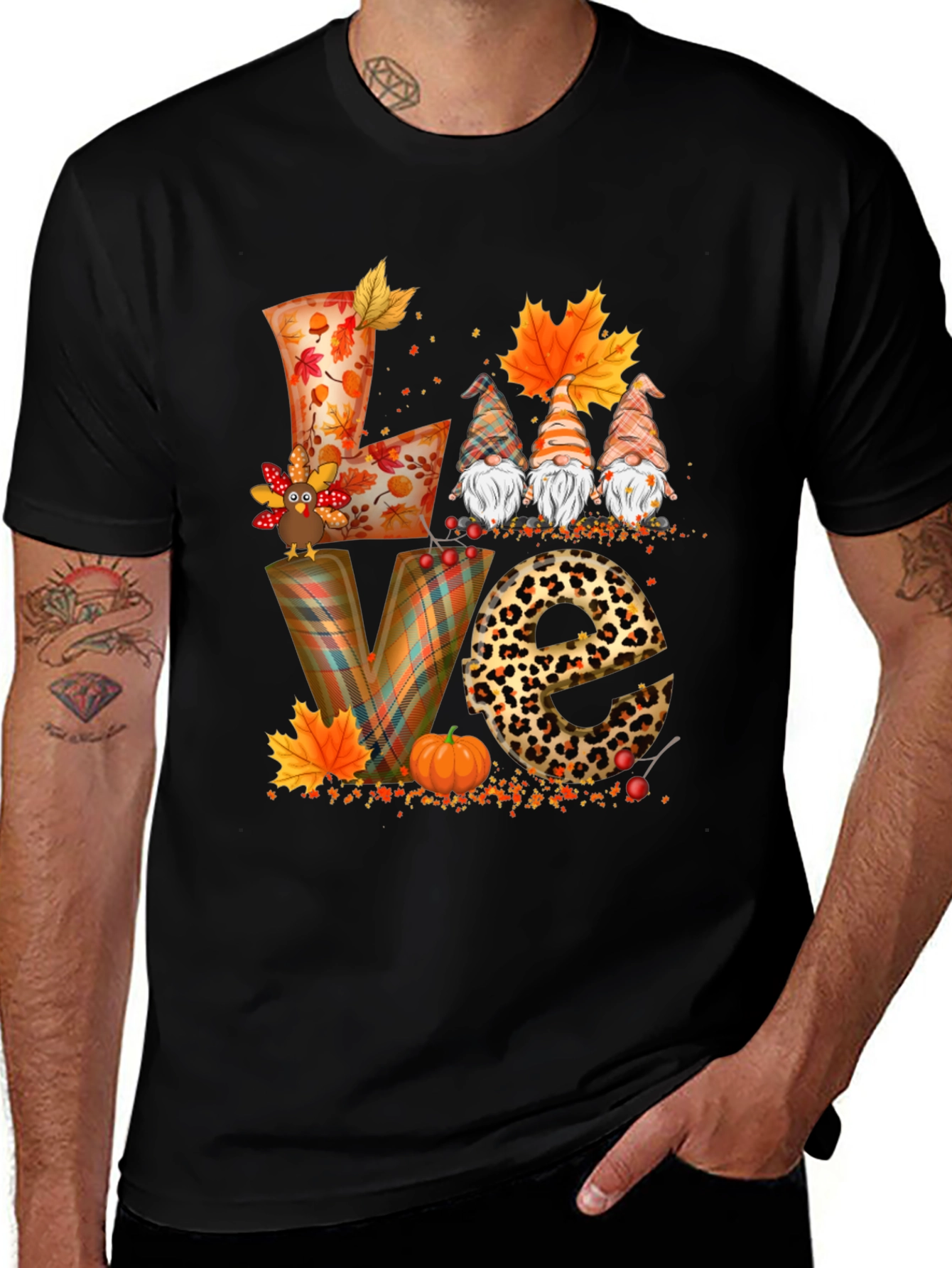 Fall LOVE T-Shirt with Gnomes and Autumn Designs