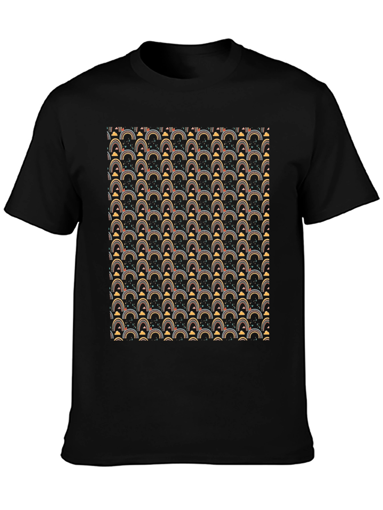 Rainbow Pattern Crew Neck T-Shirt