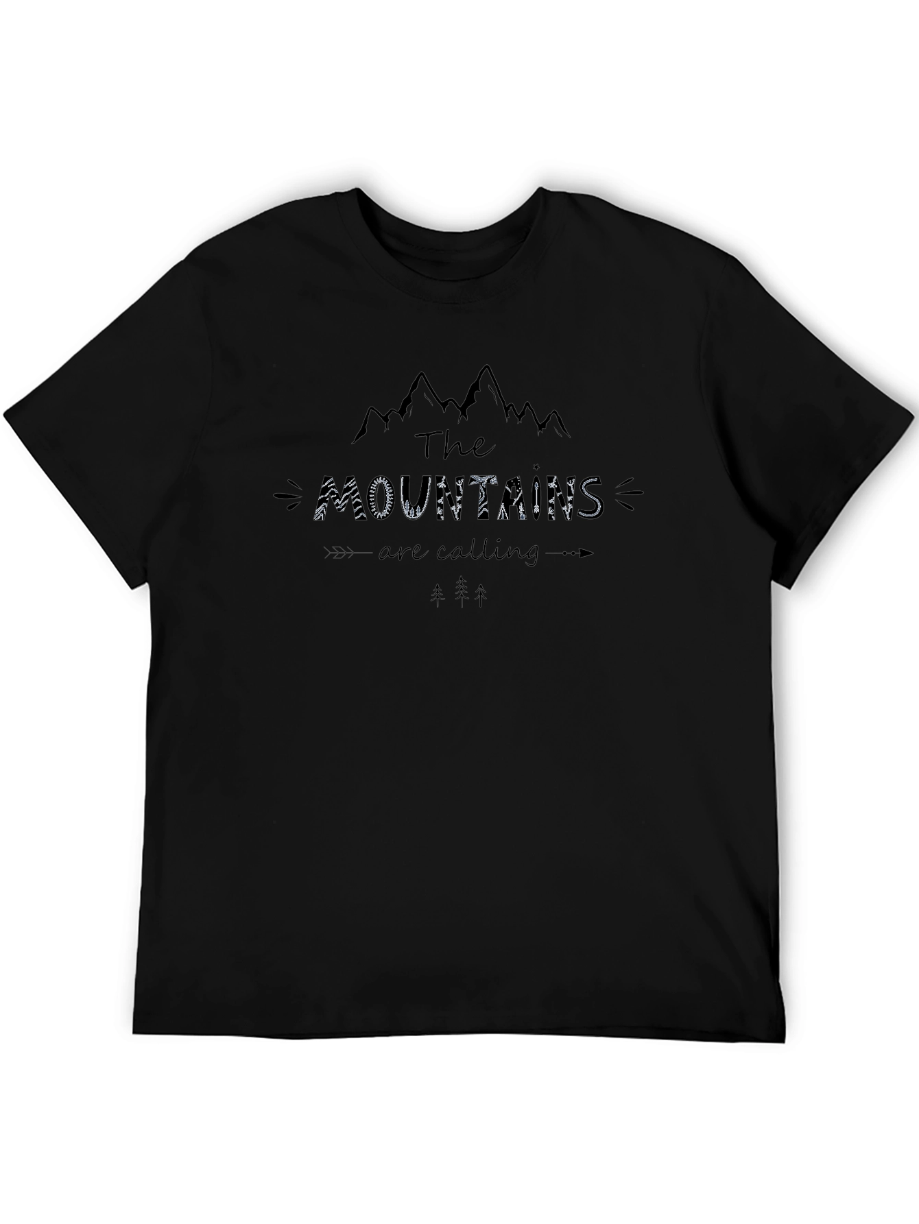 The Mountains Are Calling Black T-Shirt