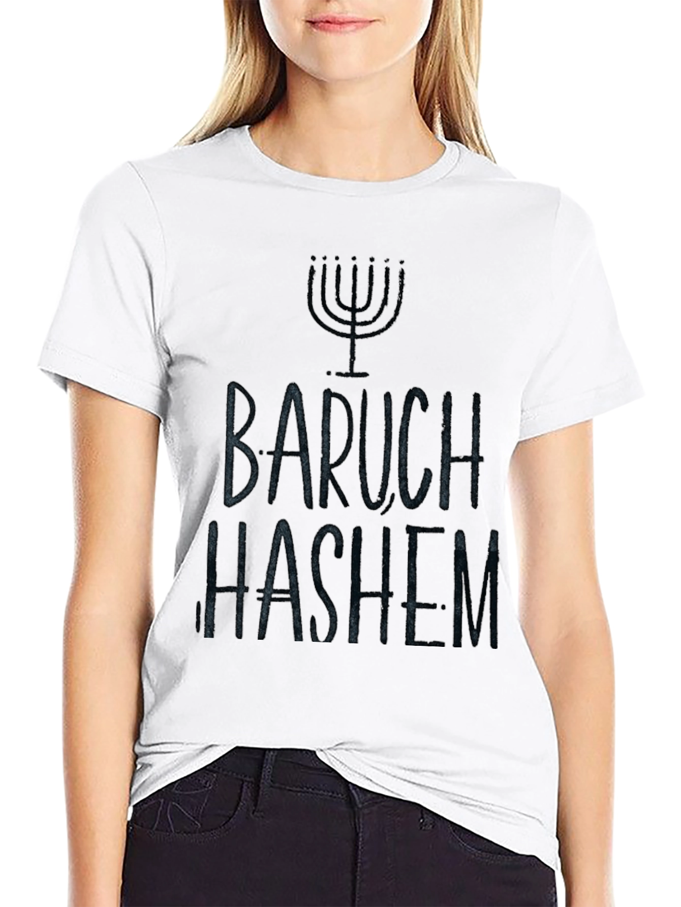 Baruch Hashem Menorah T-Shirt
