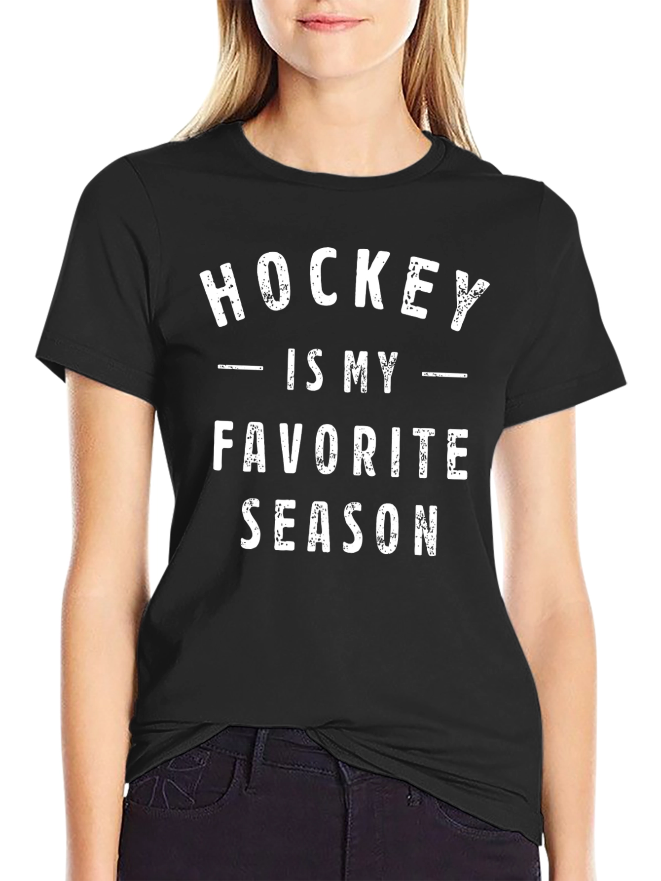 Hockey is My Favorite Season Black T-Shirt