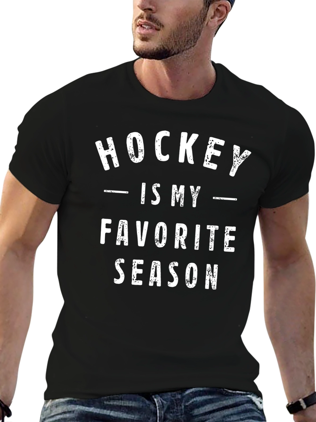 Hockey is My Favorite Season Black T-Shirt