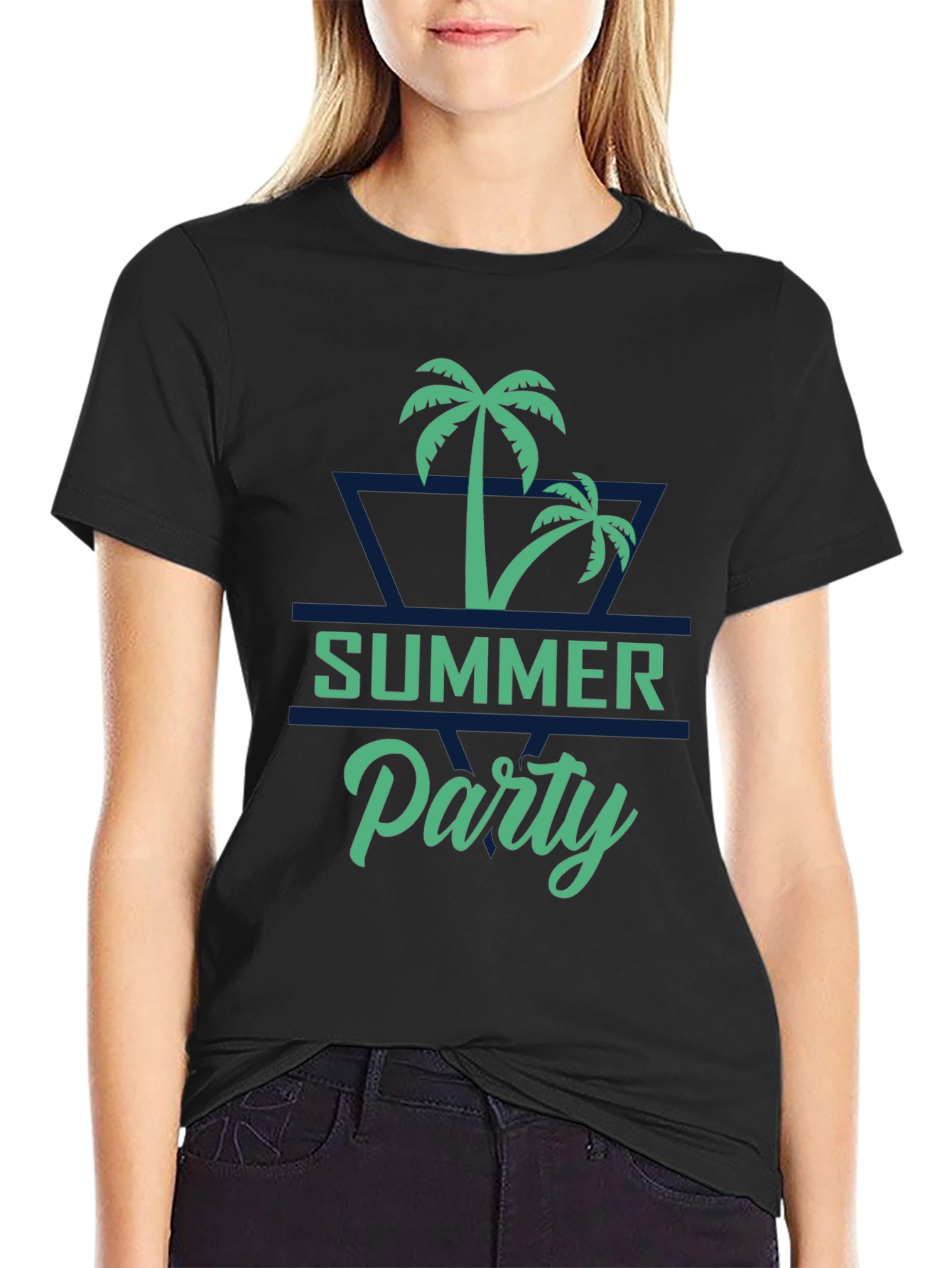Summer Party Palm Tree Graphic T-Shirt
