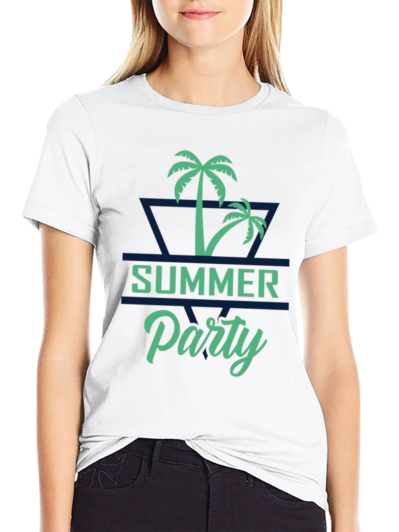 Summer Party Palm Tree Graphic T-Shirt
