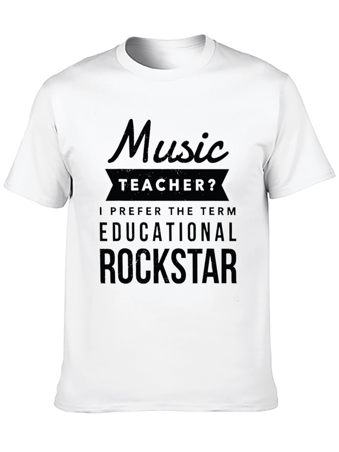 Music Teacher Educational Rockstar Black T-Shirt