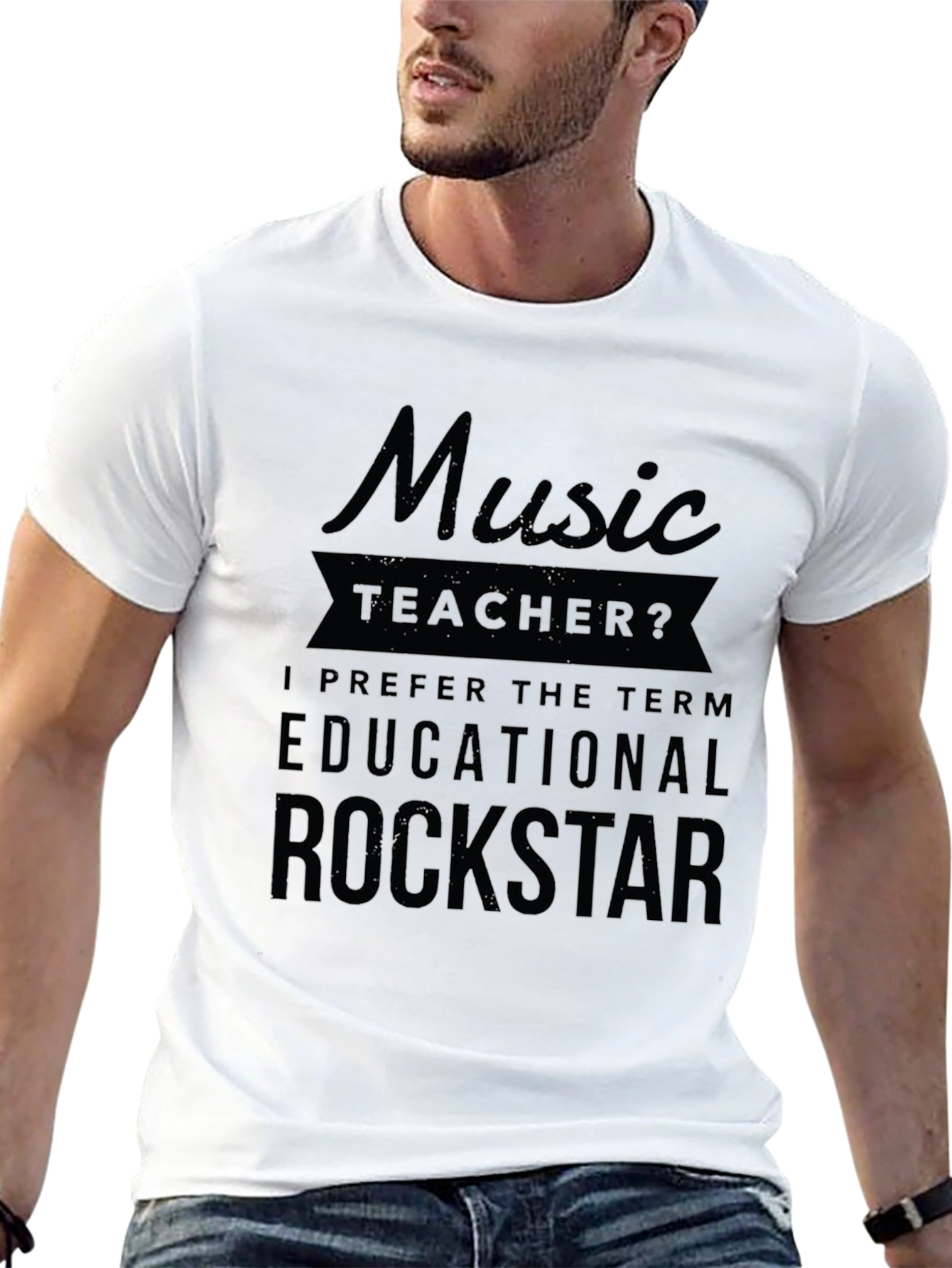 Music Teacher Educational Rockstar Black T-Shirt