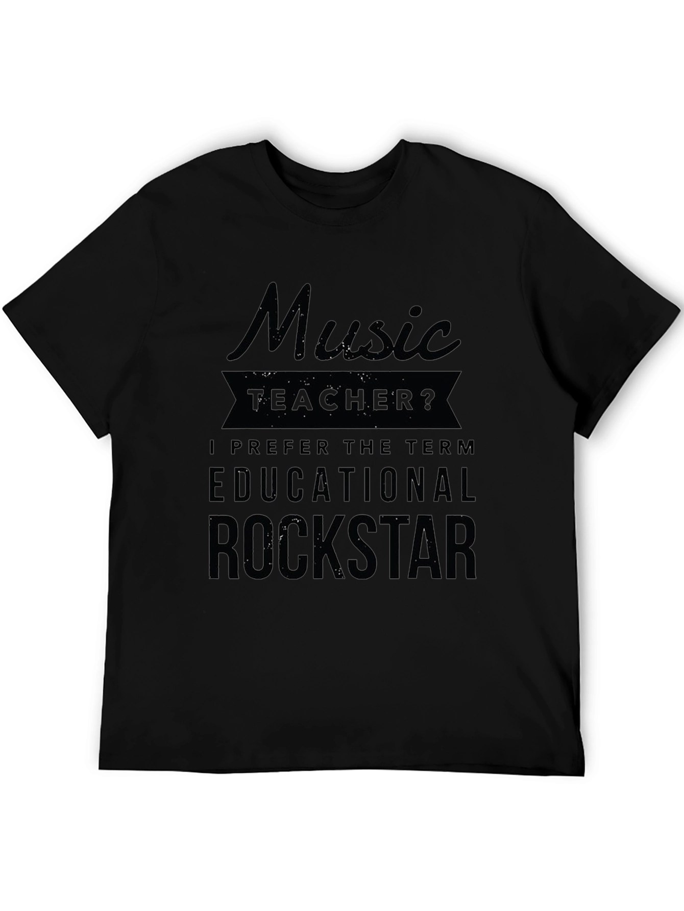 Music Teacher Educational Rockstar Black T-Shirt