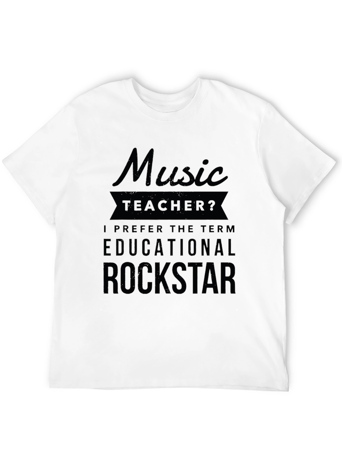 Music Teacher Educational Rockstar Black T-Shirt