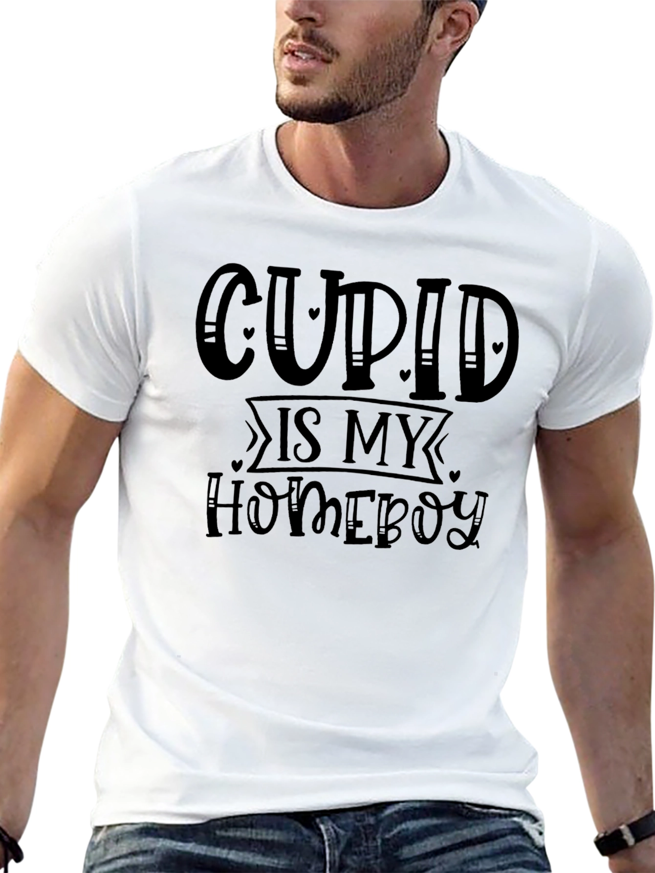 Cupid Is My Homeboy Black Graphic Tee
