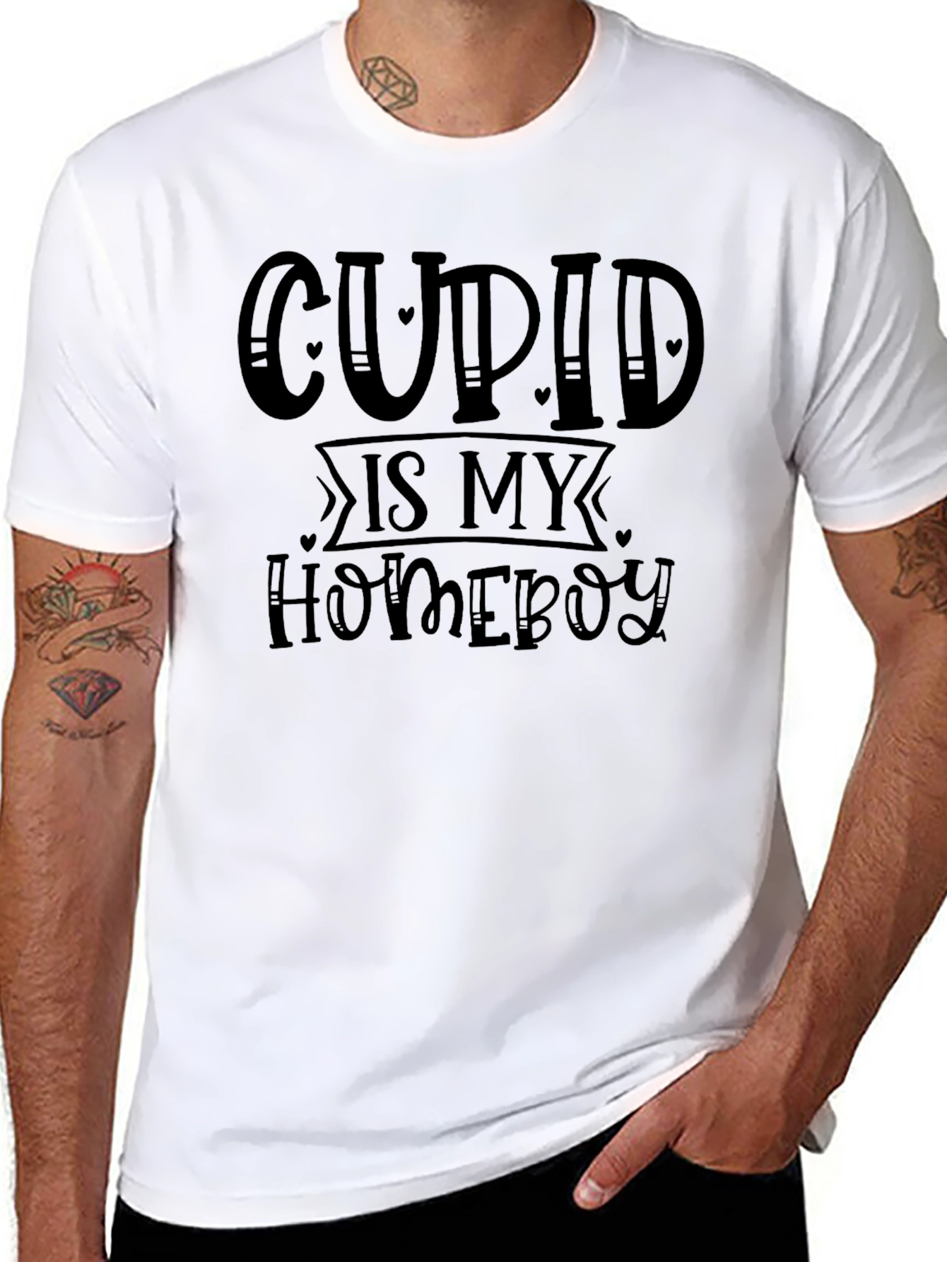 Cupid Is My Homeboy Black Graphic Tee