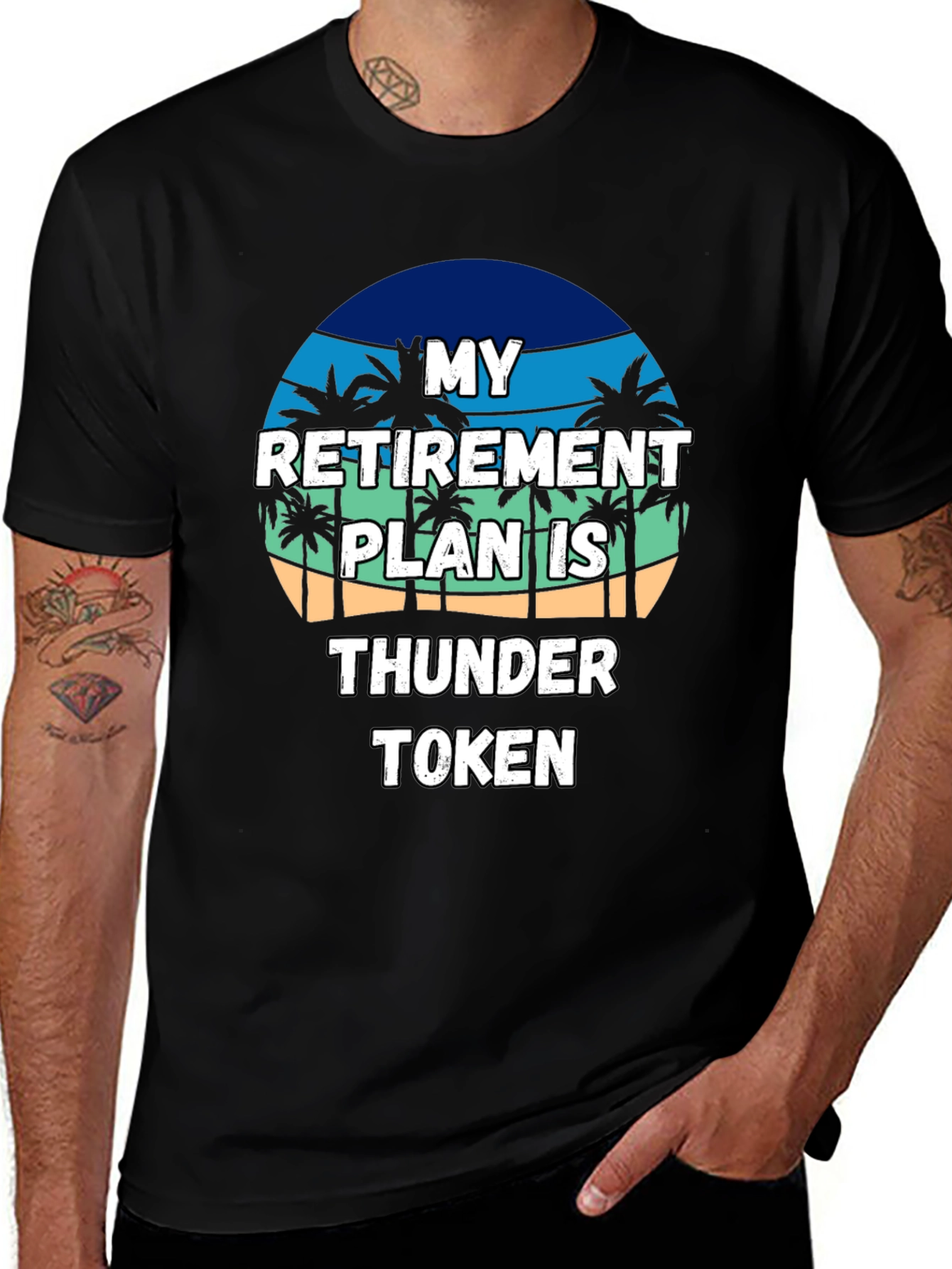 Retirement Plan Thunder Token Black T-Shirt