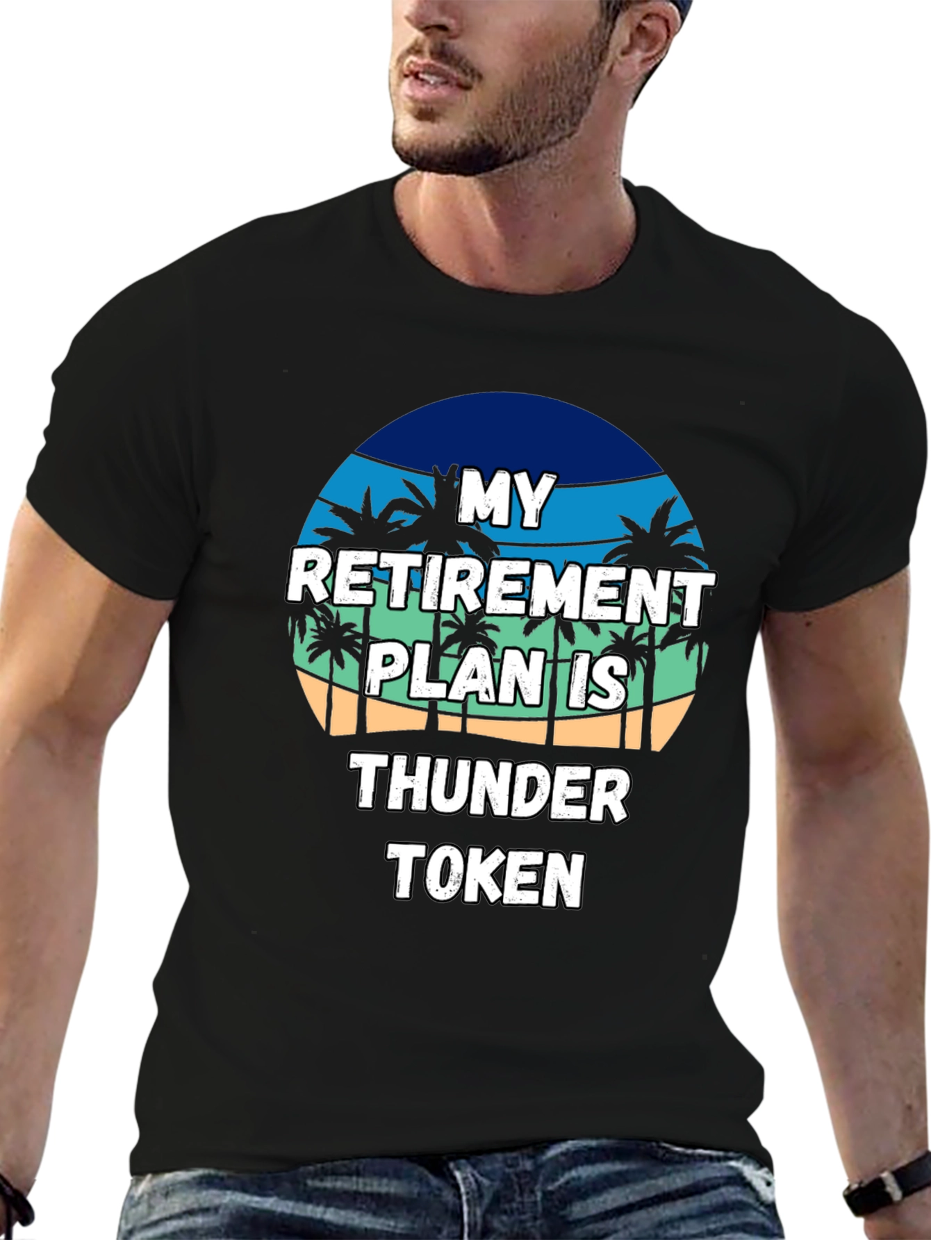 Retirement Plan Thunder Token Black T-Shirt