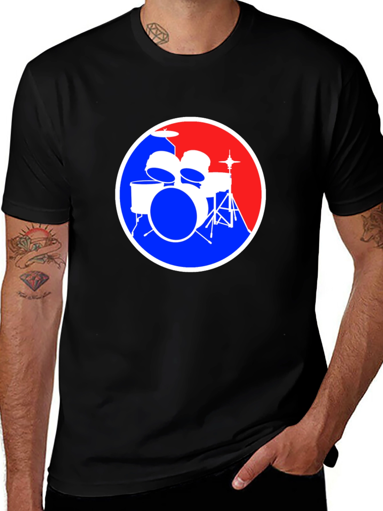 Drum Kit Graphic Tee - Music Lover Shirt