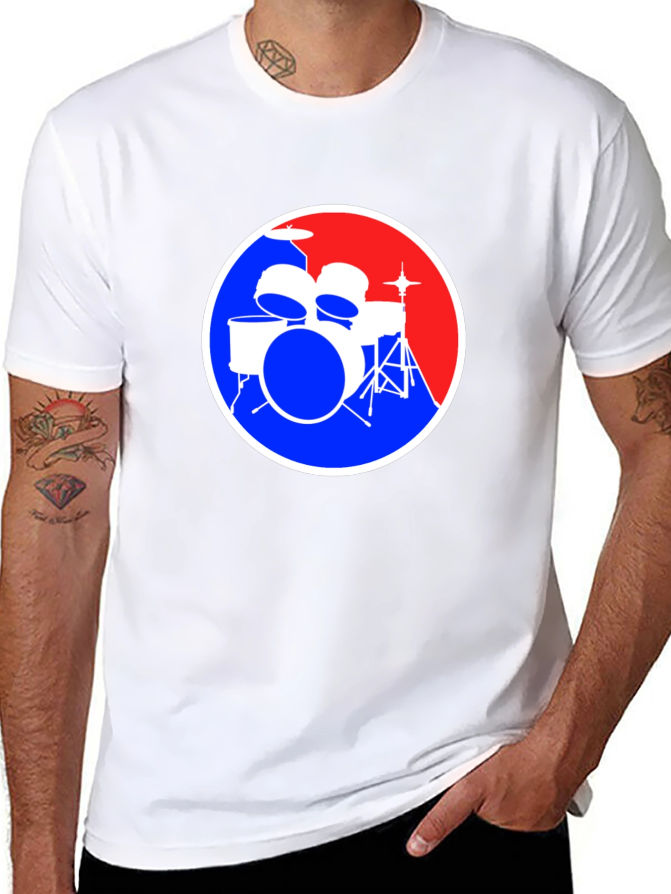 Drum Kit Graphic Tee - Music Lover Shirt