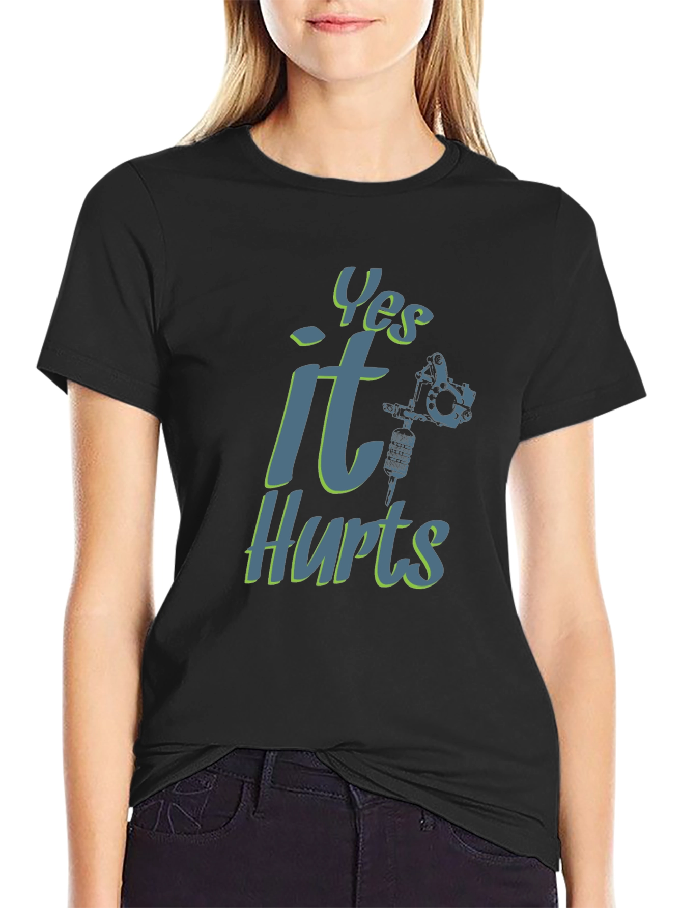 Yes It Hurts Tattoo T-Shirt - Black