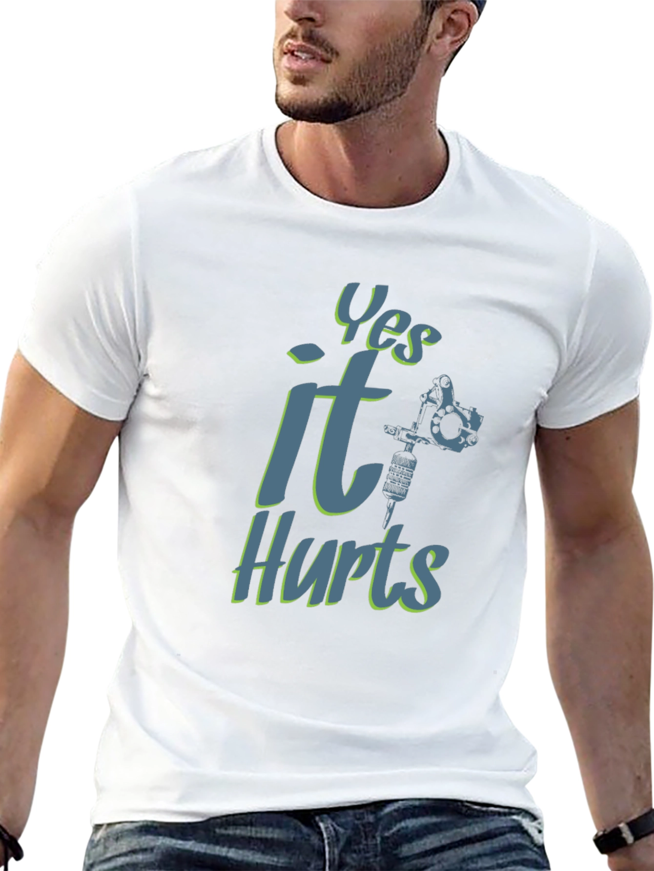 Yes It Hurts Tattoo T-Shirt - Black