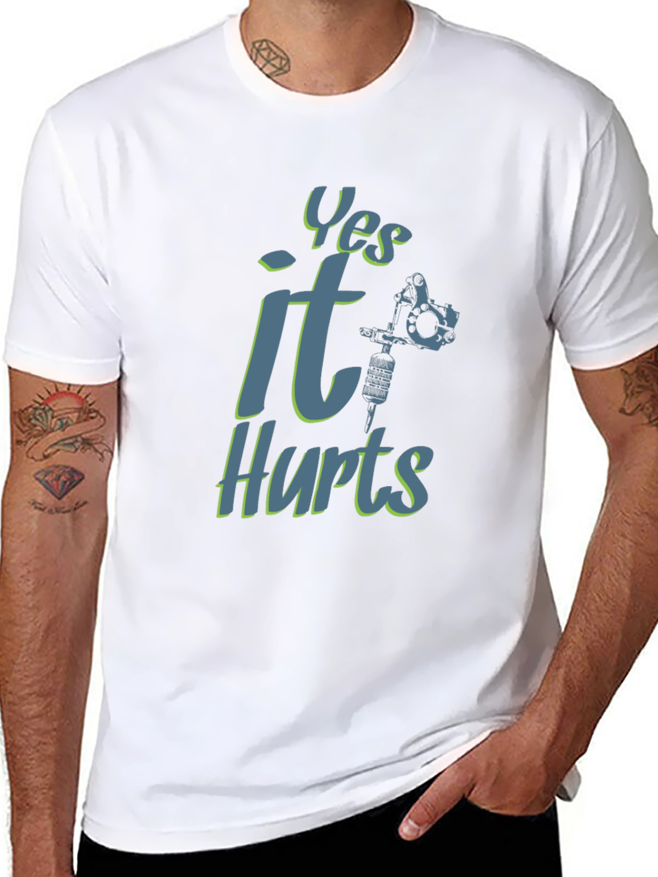 Yes It Hurts Tattoo T-Shirt - Black