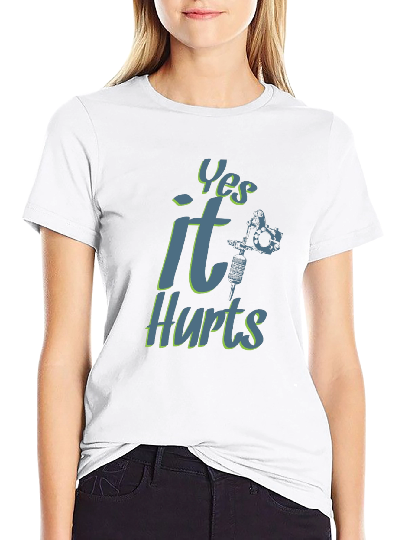 Yes It Hurts Tattoo T-Shirt - Black