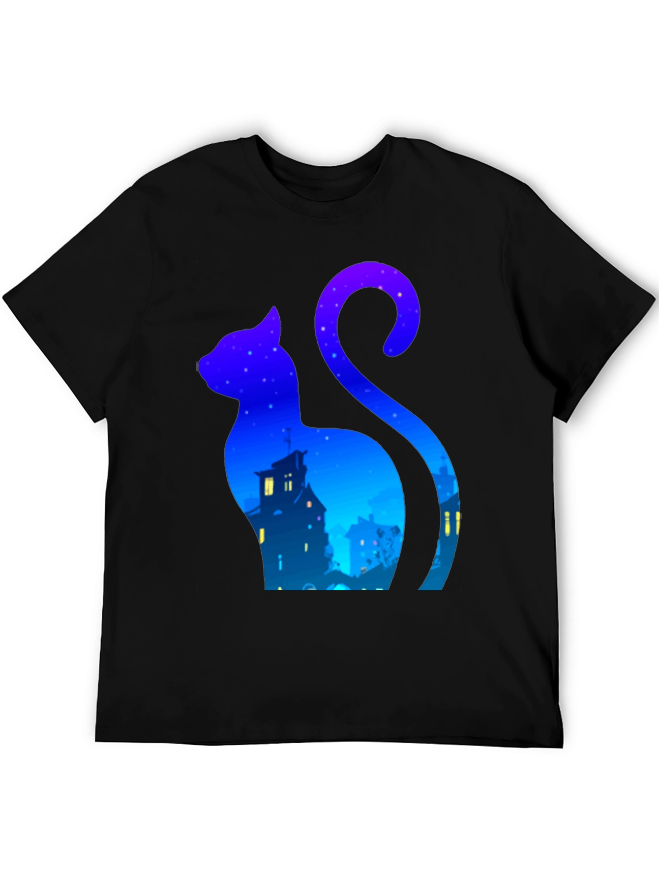 Night Cat Silhouette T-Shirt