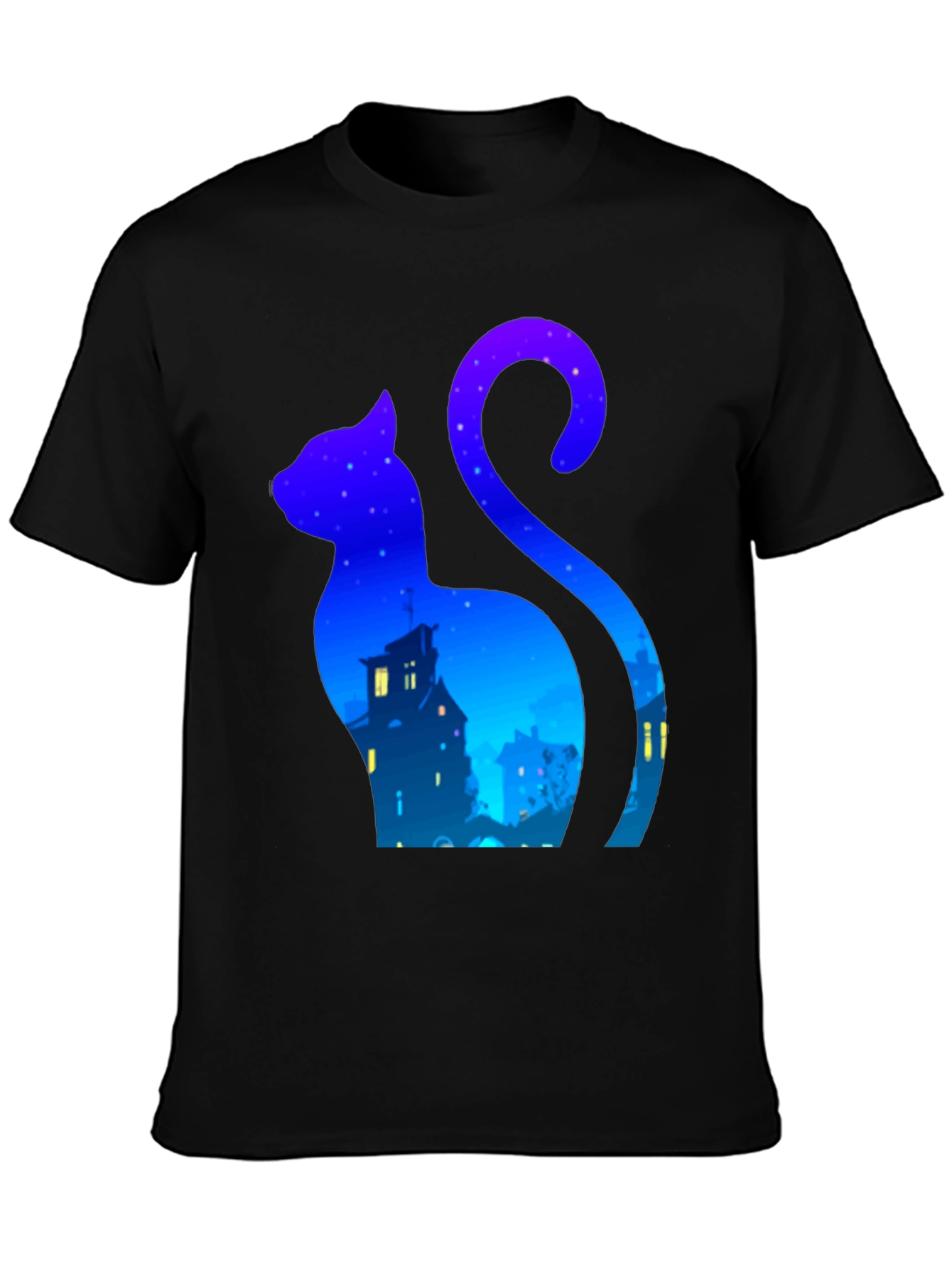 Night Cat Silhouette T-Shirt