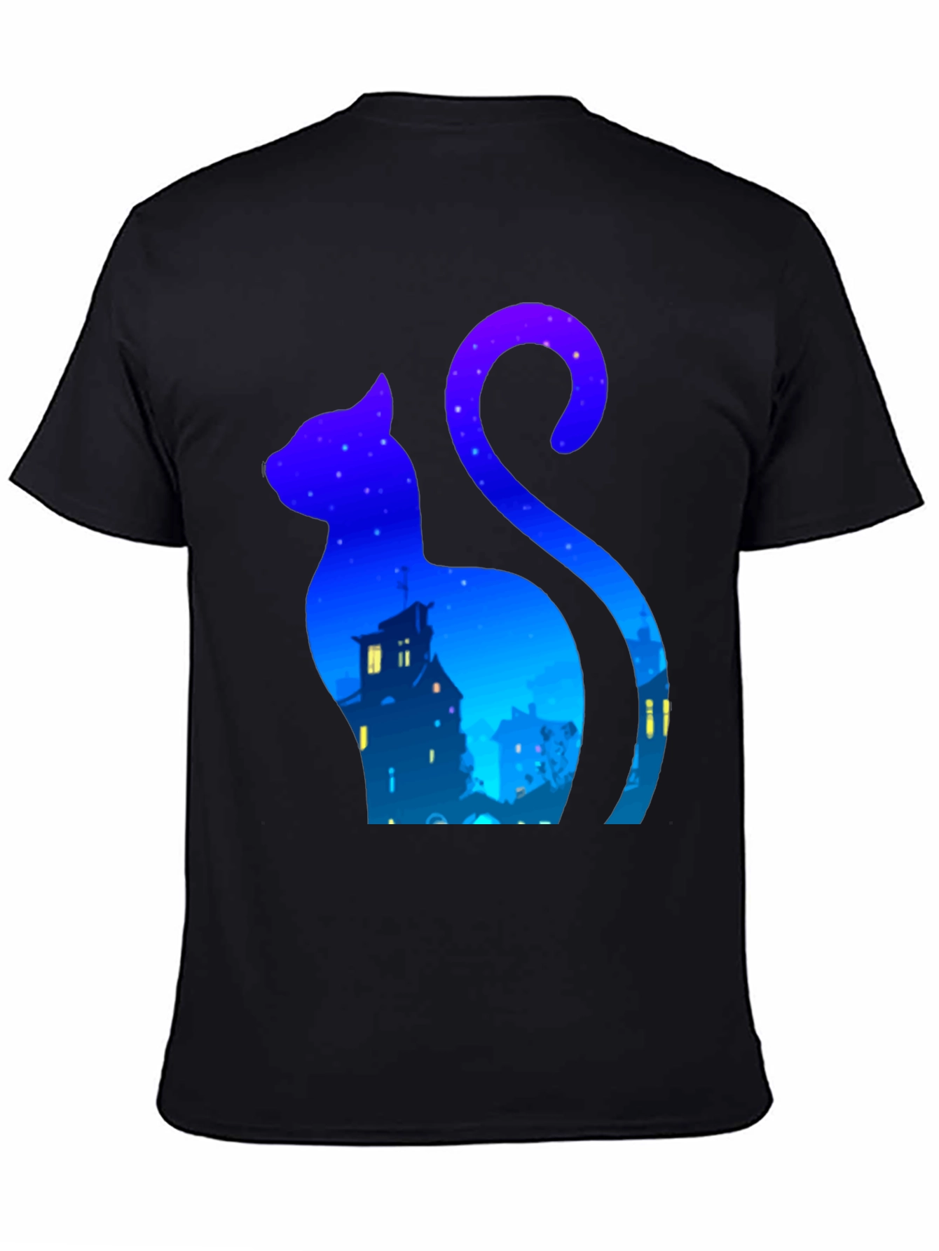 Night Cat Silhouette T-Shirt