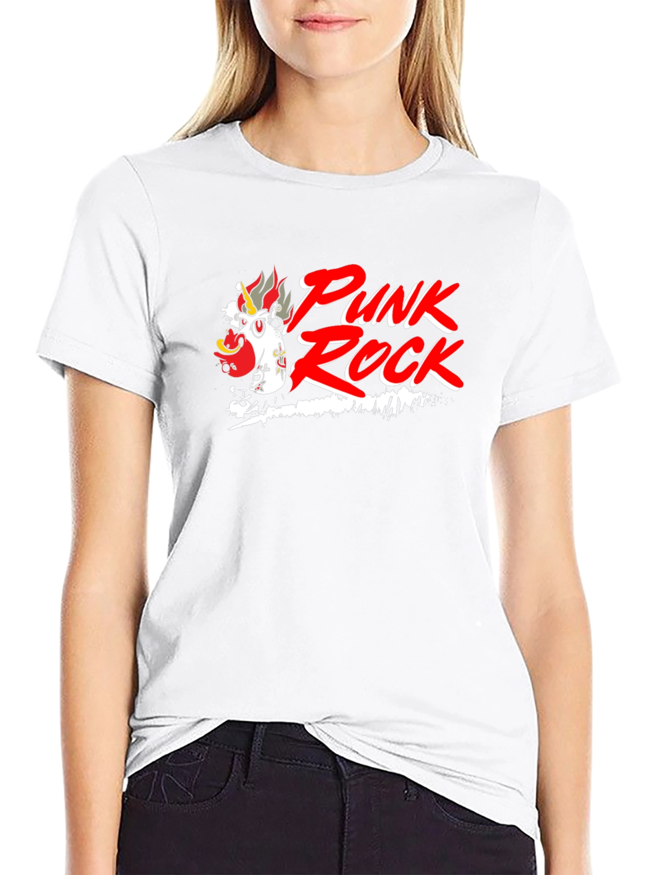 Punk Rock Unicorn Black Graphic Tee
