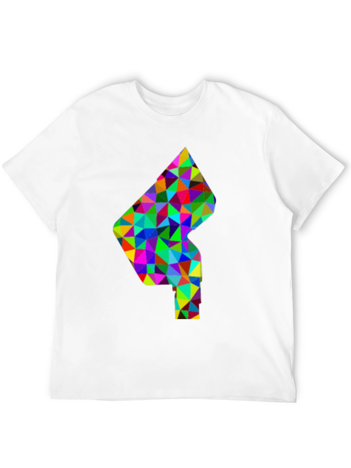 Geometric Mosaic Graphic Tee - Stylish Mens Black T-Shirt