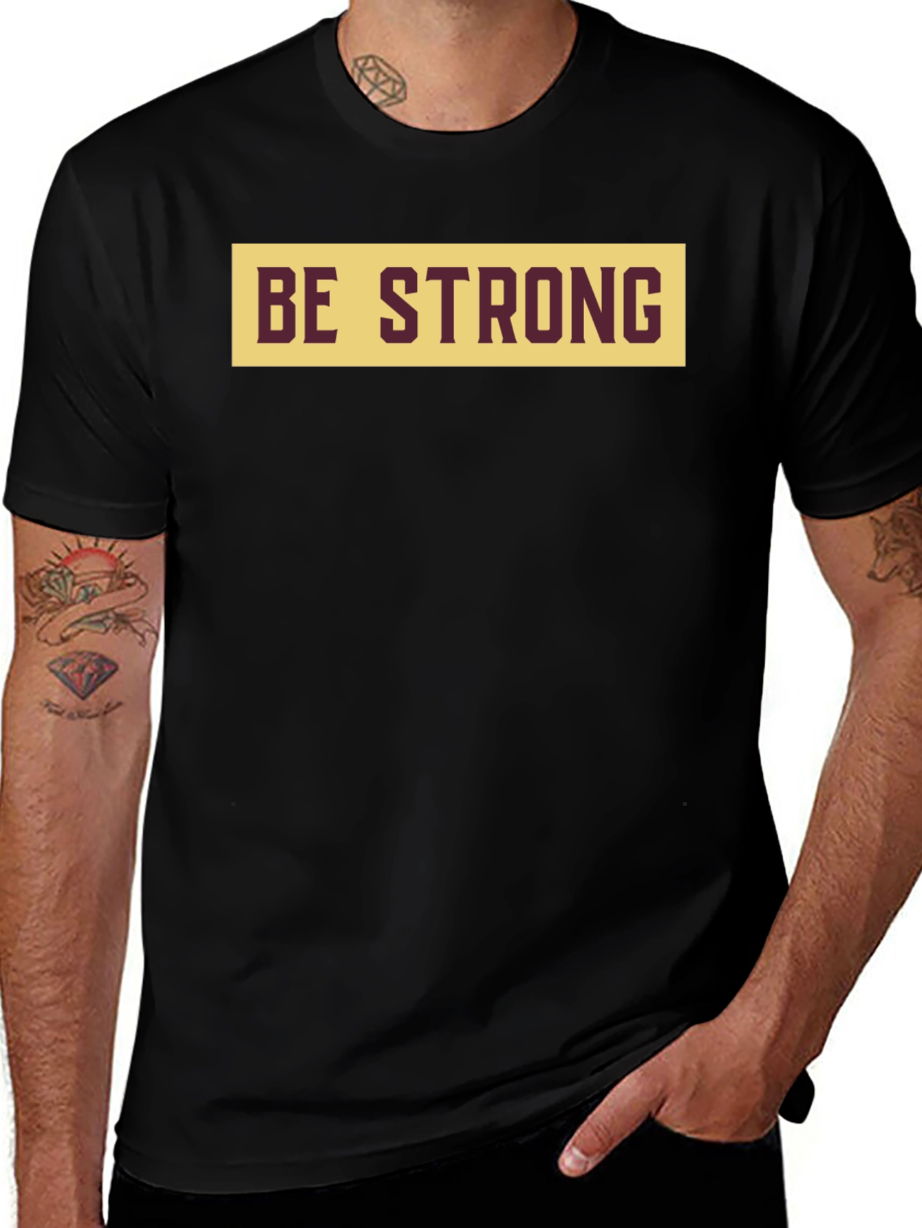 Be Strong Graphic Tee - Mens Black T-Shirt