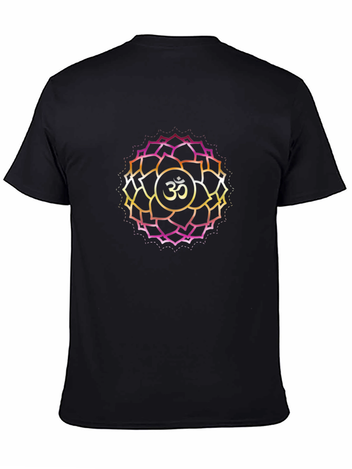 Om Lotus Mandala Graphic Tee - Black