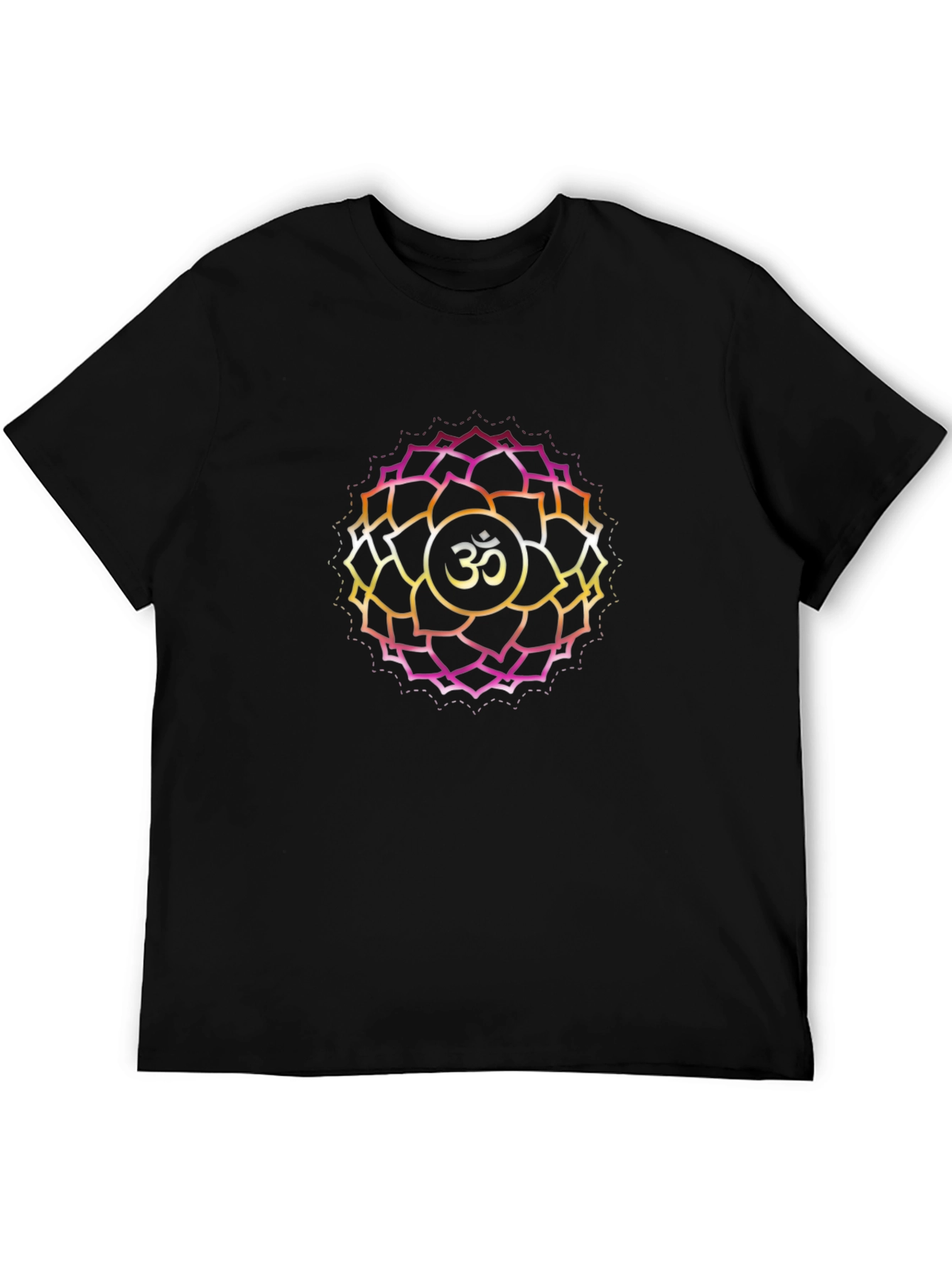 Om Lotus Mandala Graphic Tee - Black