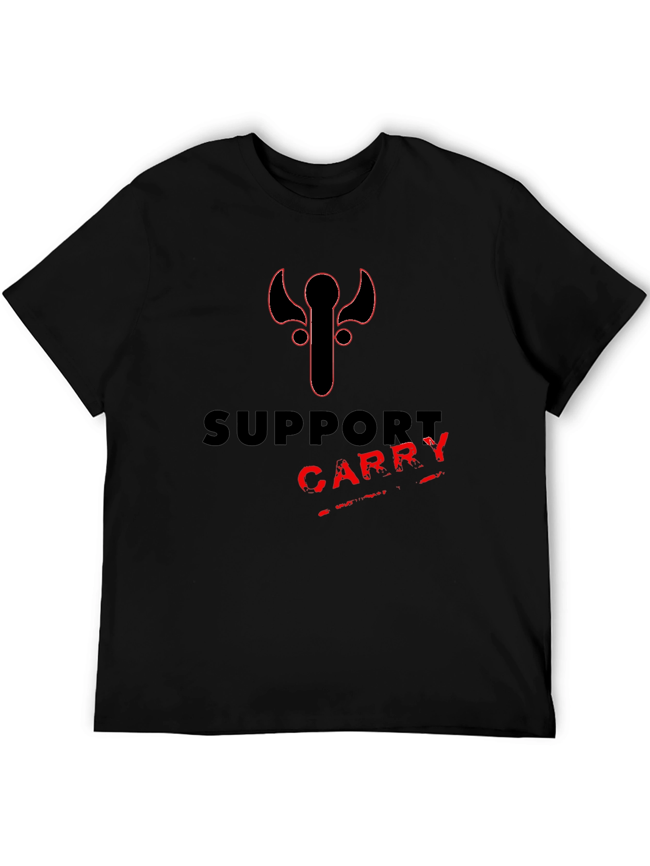 Support Carry Tee - Gamer Style Black T-Shirt