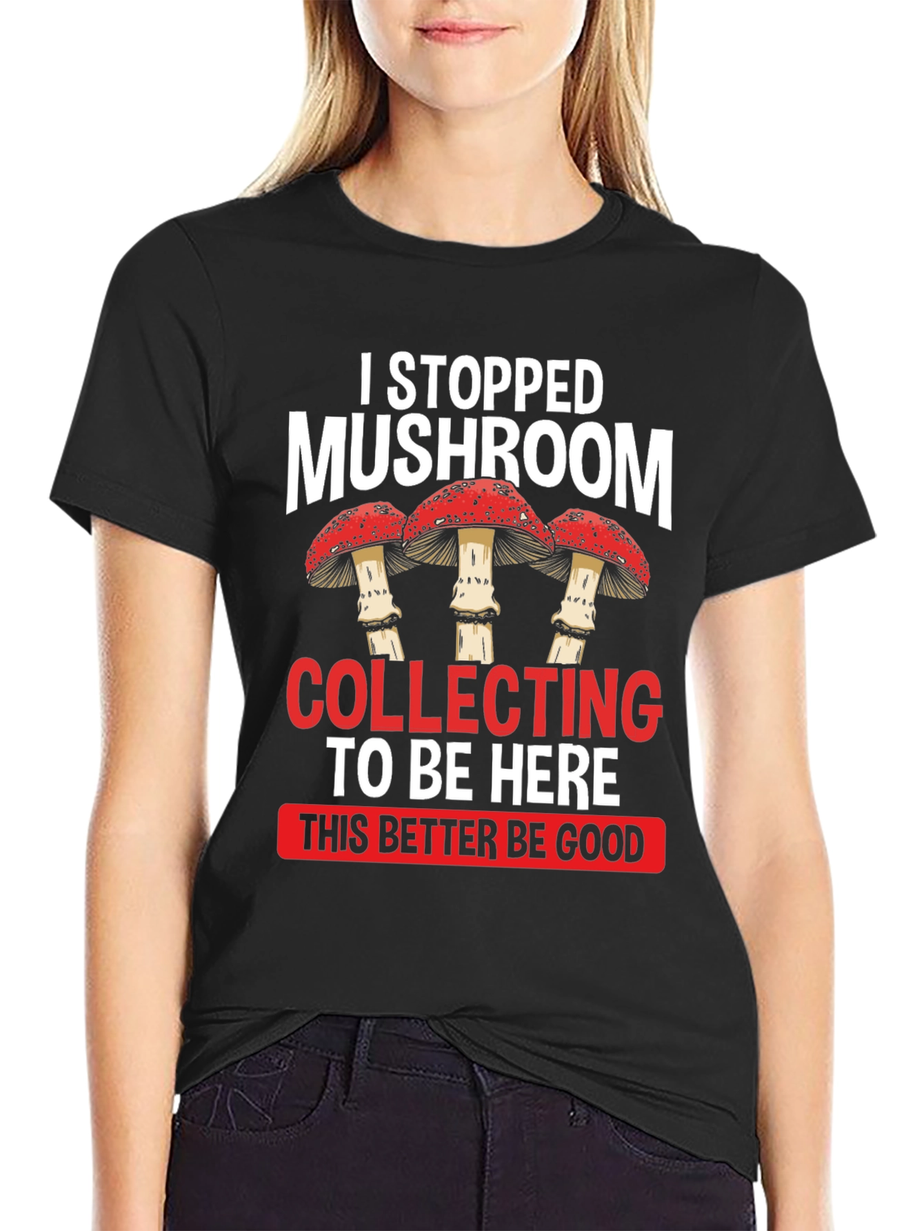 Mushroom Collecting Funny Graphic T-Shirt