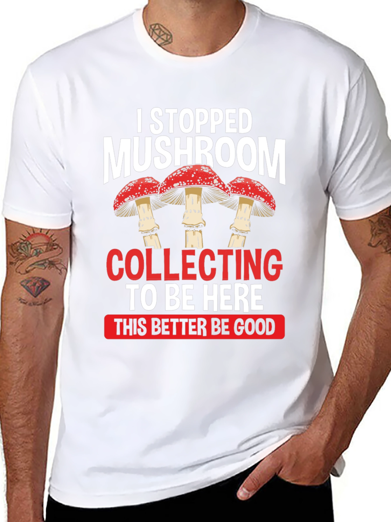 Mushroom Collecting Funny Graphic T-Shirt