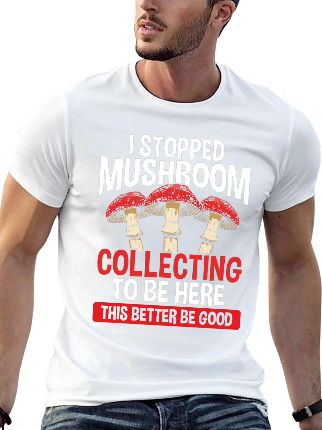 Mushroom Collecting Funny Graphic T-Shirt