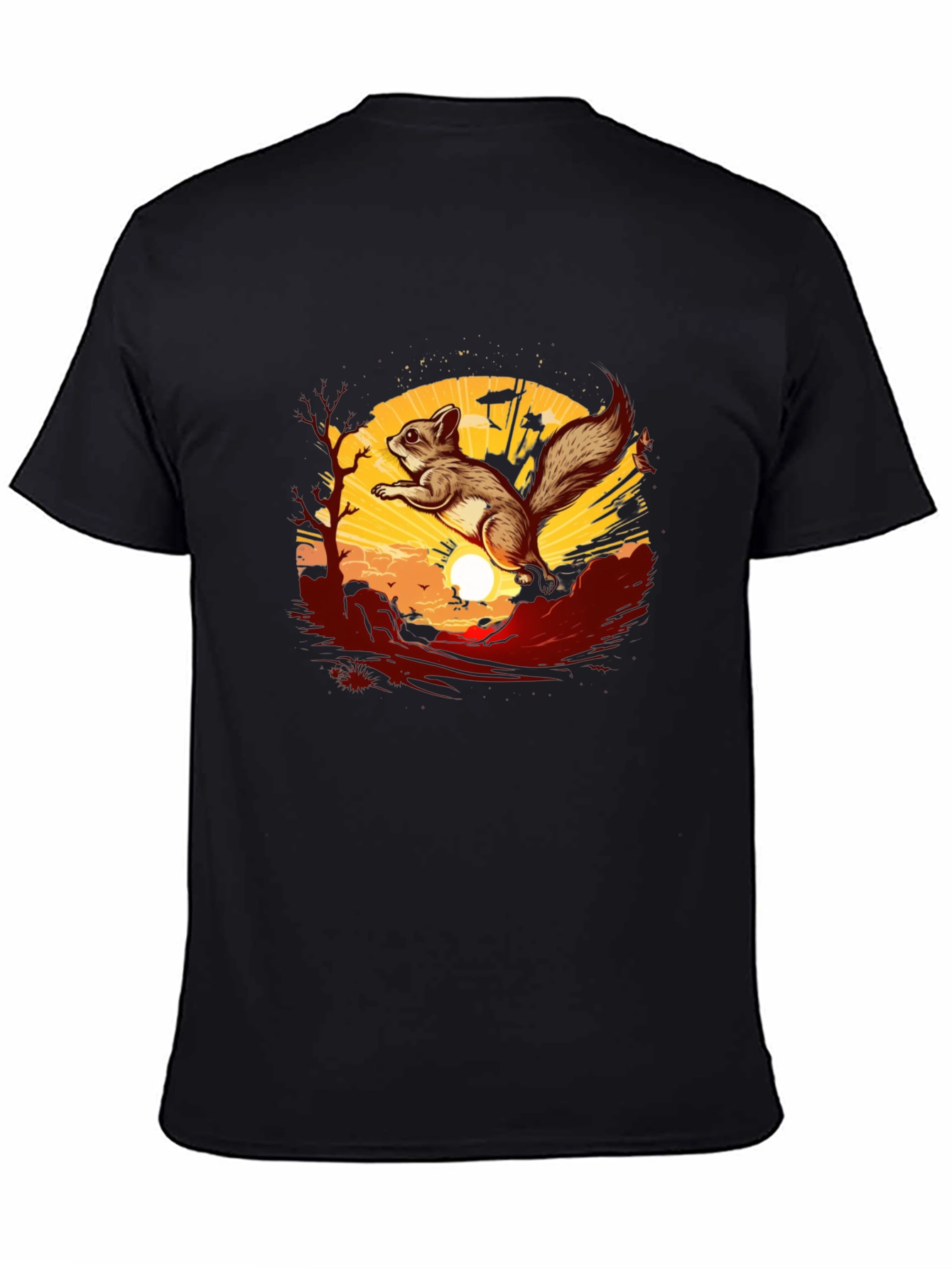 Squirrel Sunset Graphic Tee - Black