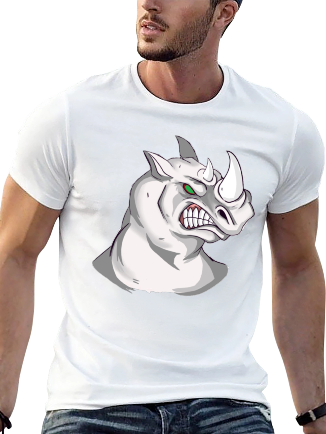 Rhino Graphic Tee - Fierce Animal Print T-Shirt