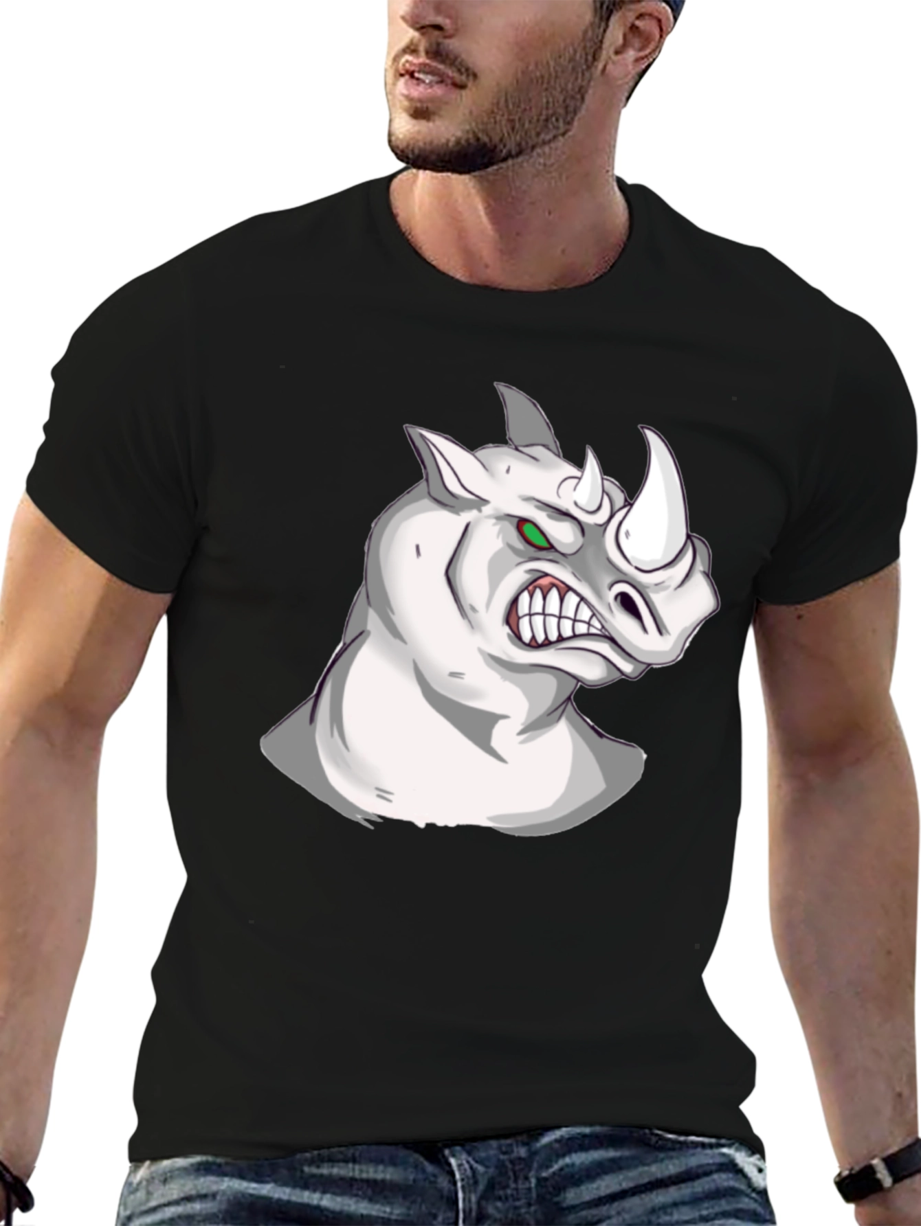 Rhino Graphic Tee - Fierce Animal Print T-Shirt