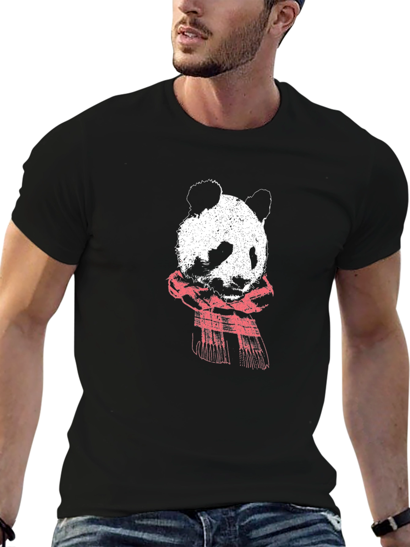 Panda Graphic T-Shirt - Black Cotton Tee
