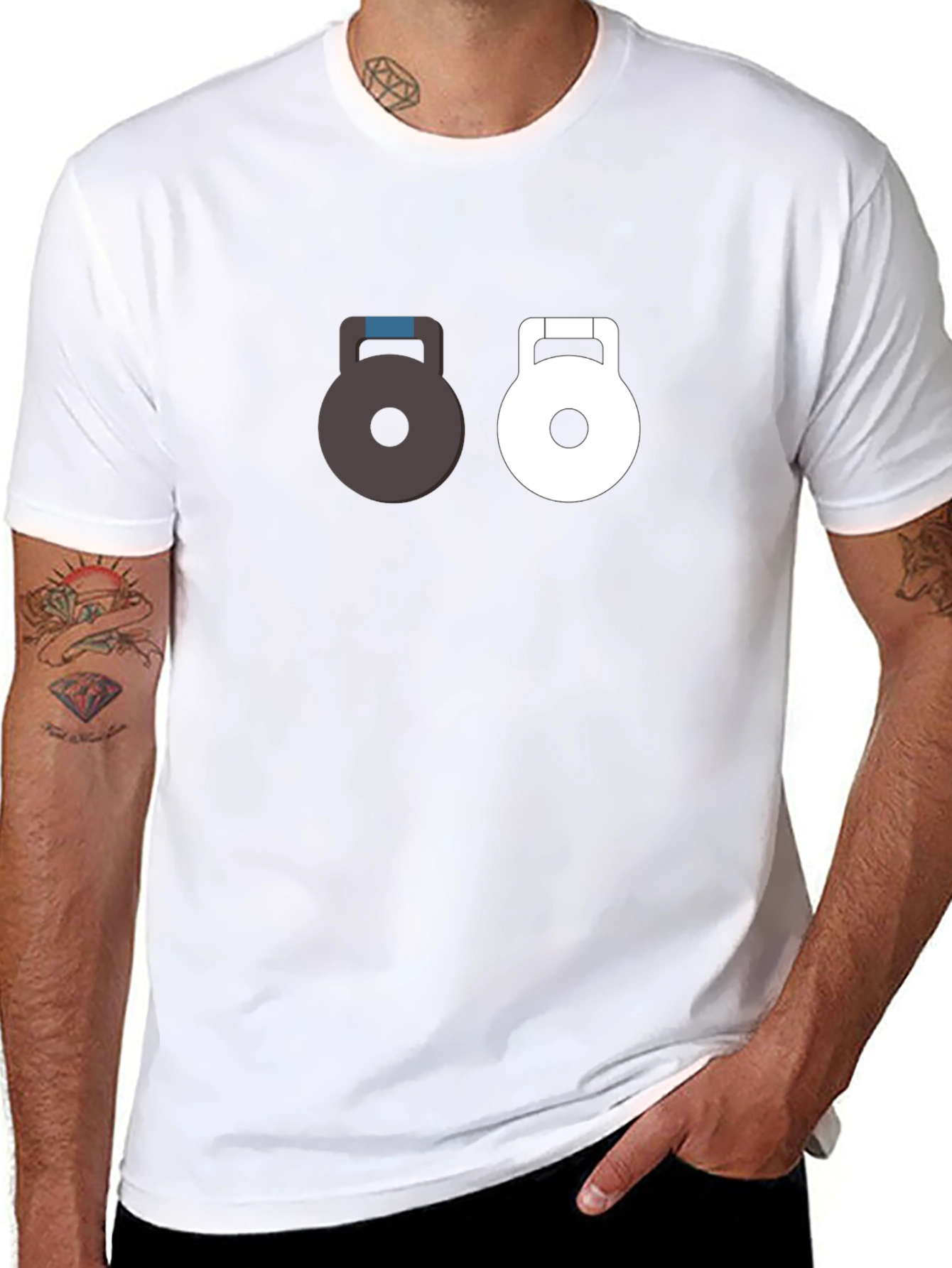 Dual Kettlebell Graphic Tee - Black Gym Shirt