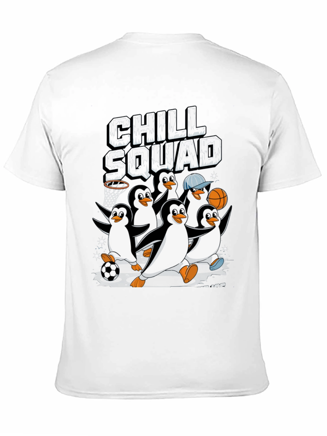 Chill Squad Penguin Graphic Tee - Black