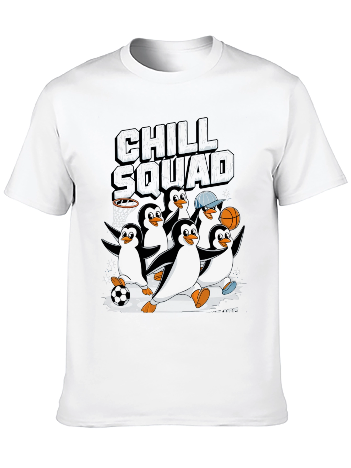 Chill Squad Penguin Graphic Tee - Black