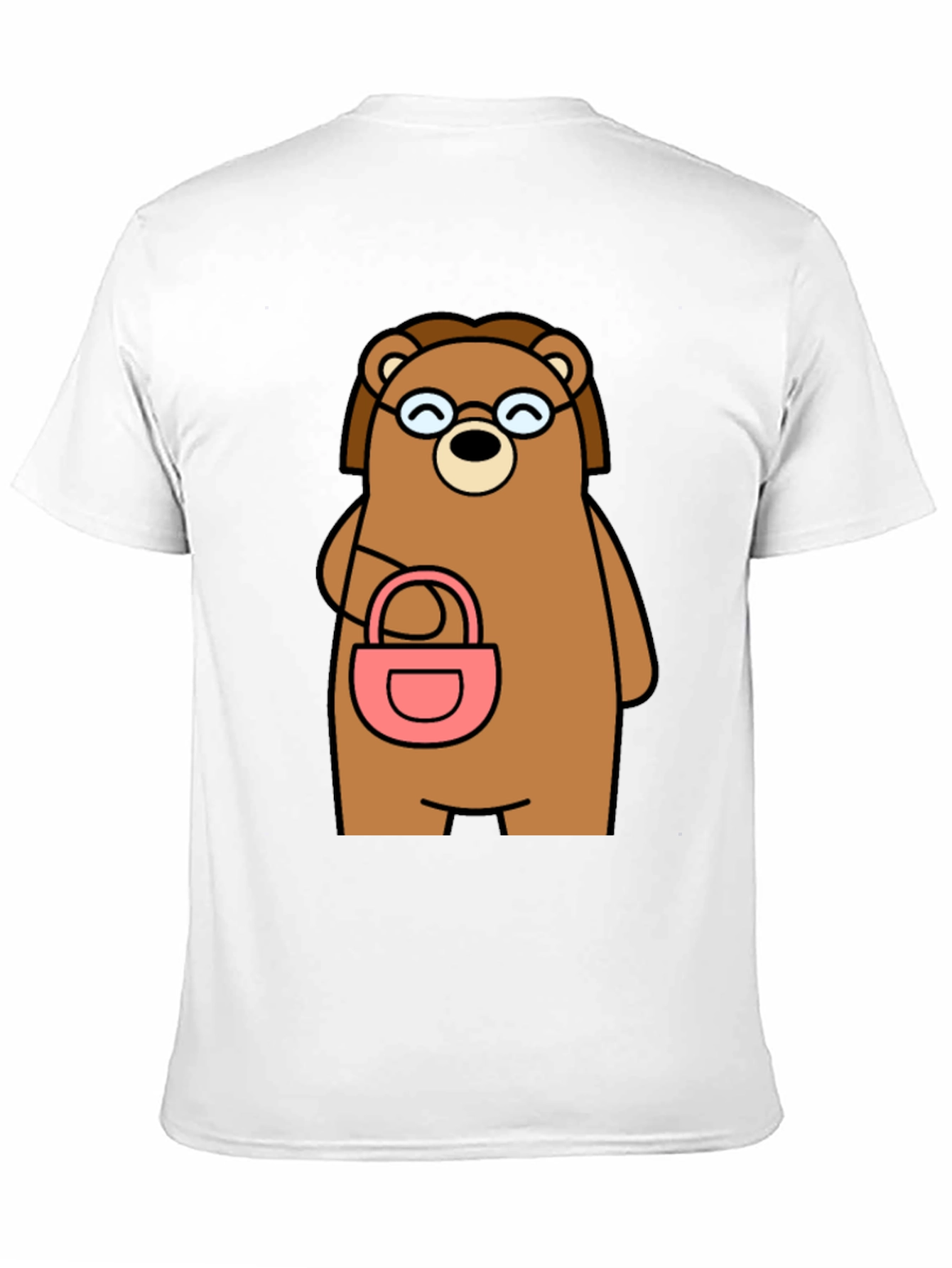 Cartoon Bear with Purse Graphic T-Shirt